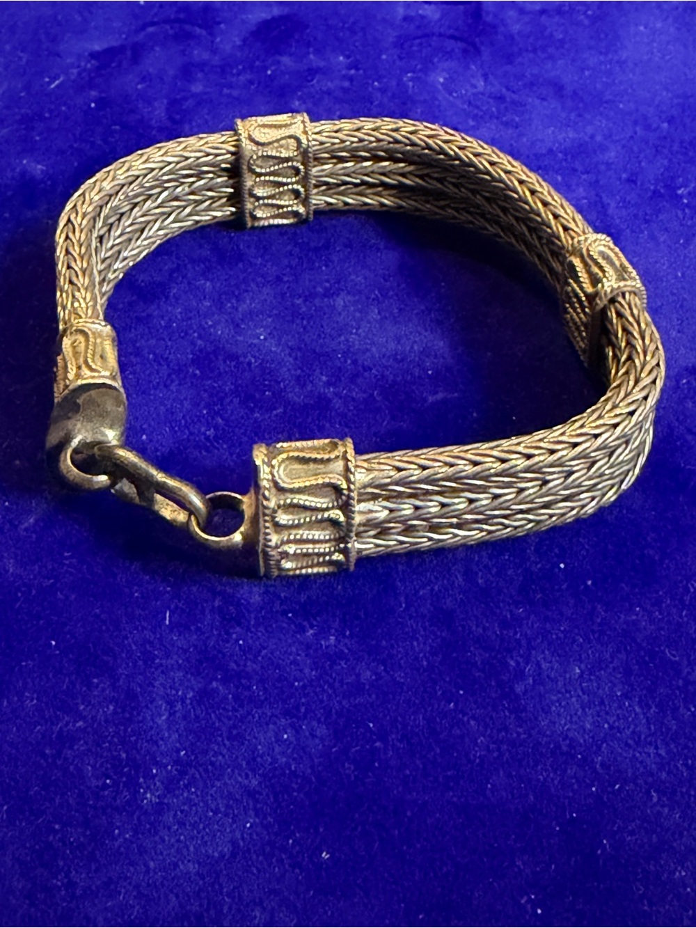 Sterling Silver Solid Bali Style Vintage Bracelet
